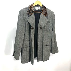 VTG Christian Dior silk Animal print jacket